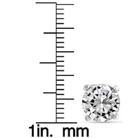 14k Solid White Gold Round Super-bright CZ Stud Earrings UK