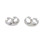 14k Solid White Gold Round Super-bright CZ Stud Earrings UK