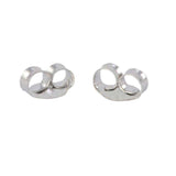 14k Solid White Gold Round Super-bright CZ Stud Earrings UK