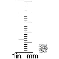 14k Solid White Gold Round Super-bright CZ Stud Earrings UK