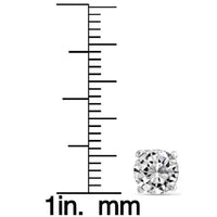 14k Solid White Gold Round Super-bright CZ Stud Earrings UK