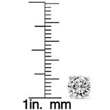 14k Solid White Gold Round Super-bright CZ Stud Earrings UK