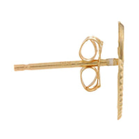 14k Yellow Gold Double Heart Stud Earrings UK