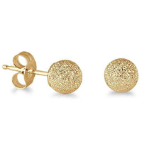 14k Yellow Gold Laser-cut Ball Stud Earrings UK