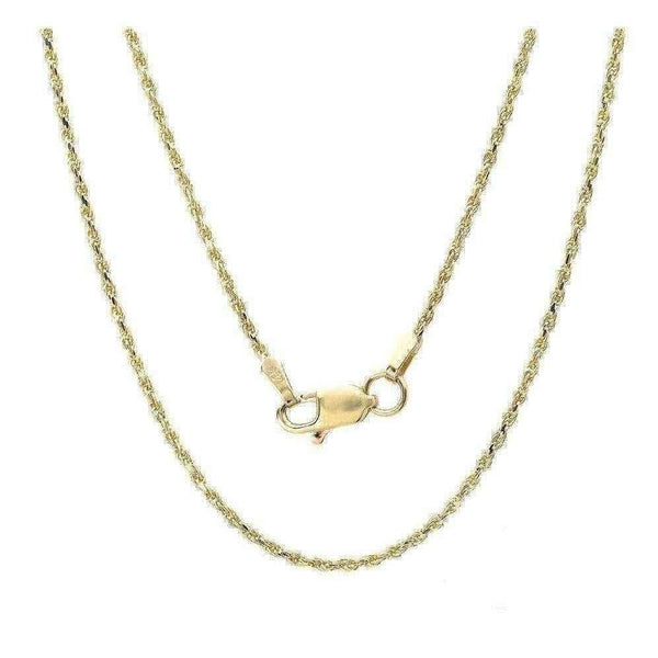 14k Yellow Gold Thin High Polished Rope Chain UK
