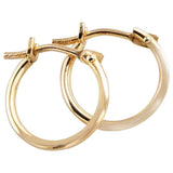 18k Yellow Gold Pori 2x10mm Circle Hoop Earrings UK