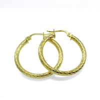 2.5mm Diamond-Cut Round Hoop Earrings 25mm-50mm UK