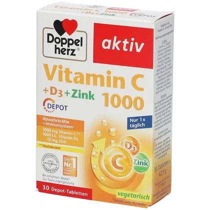 Vitamin C 1000+D3+Zinc Depot Tablets UK