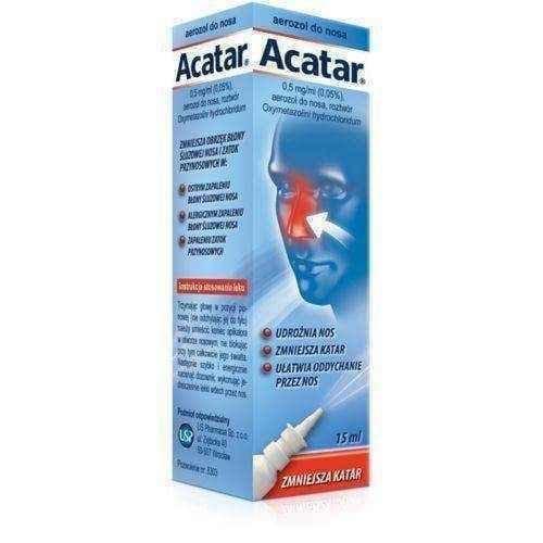 Acatar 0.05% aerosol 15ml, sinus infection symptoms UK