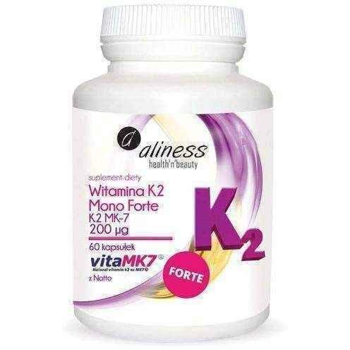 ALINESS Vitamin K2 Mono Forte K2 MK-7 200μg x 60 capsules UK