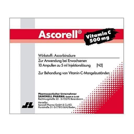 ASCORELL vitamin c injection 10X5 ml UK