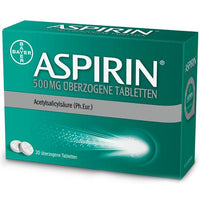 ASPIRIN, 500 mg, acetylsalicylic acid coated tablets UK