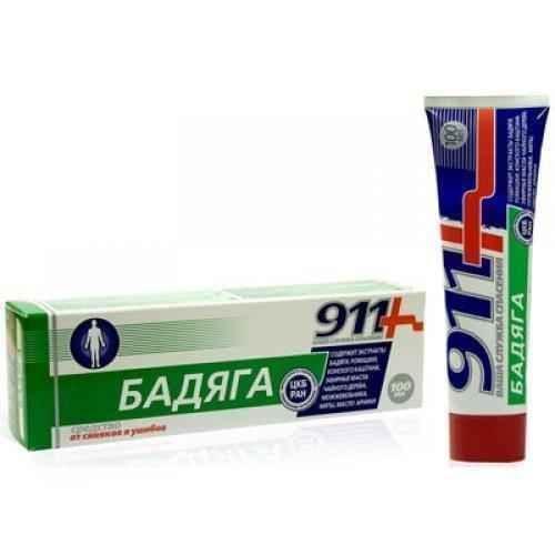 BADYAGA 911 gel for bruises and bruises 100 ml. UK