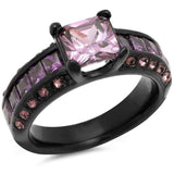 Black amethyst engagement ring UK