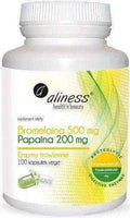 Bromelain Aliness 500mg Papain 200mg x vege capsules UK