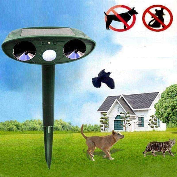Cat & dog repellent - Solar Power Ultrasonic Garden Infrared Sensor Animal Scarer UK