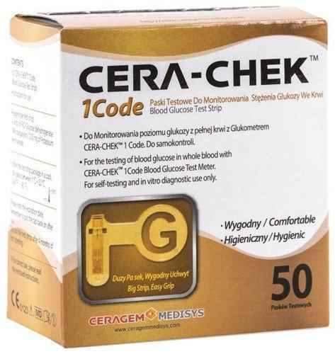 Cera-Chek 1 Code test strips for monitoring blood glucose UK