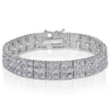 DB Designs Diamond 1ct TDW Miracle Set 3-Row Tennis Bracelet - White - White UK