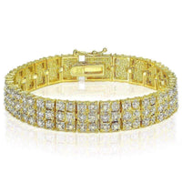 DB Designs Diamond 1ct TDW Miracle Set 3-Row Tennis Bracelet - White - White UK