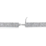 DB Designs Diamond 1ct TDW Miracle Set 3-Row Tennis Bracelet - White - White UK