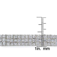 DB Designs Diamond 1ct TDW Miracle Set 3-Row Tennis Bracelet - White - White UK