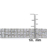 DB Designs Diamond 1ct TDW Miracle Set 3-Row Tennis Bracelet - White - White UK