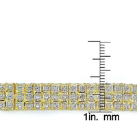 DB Designs Diamond 1ct TDW Miracle Set 3-Row Tennis Bracelet - White - White UK