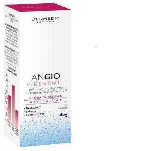 Dermedic Angio Preventi Light protective cream SPF15 45g masking erythema UK