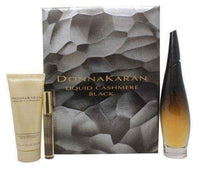 DKNY Liquid Cashmere Black Gift Set 100ml EDP + 100ml Body Lotion + 10ml Rollerball Mini EDP UK