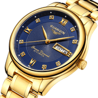 GUANQIN GJ16050 Luxury Men Mechanical Watch Gold Fine Steel Strap Automatic Wrist Watch UK