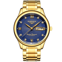 GUANQIN GJ16050 Luxury Men Mechanical Watch Gold Fine Steel Strap Automatic Wrist Watch UK