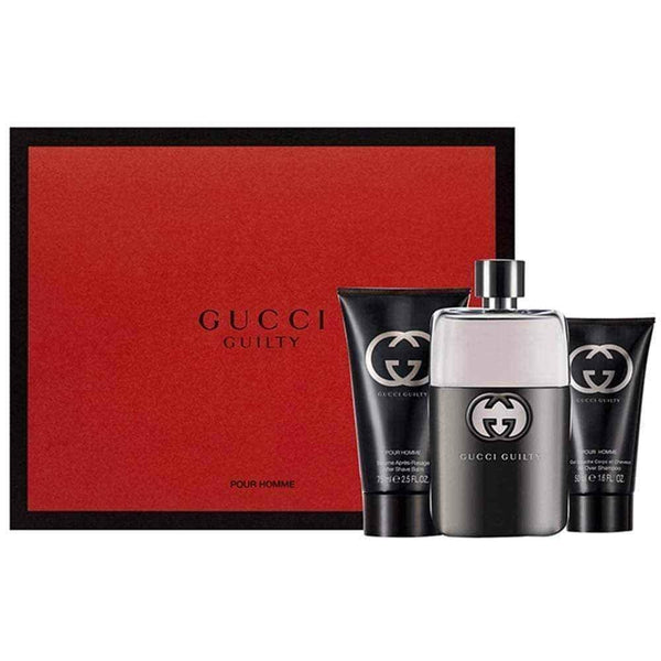 Gucci Guilty Pour Homme Gift Set Travel Collection 90ml EDT + 50ml A/Shave Balm + 50ml All Over Shampoo UK