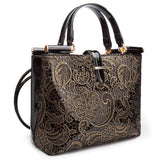 Handbags uk | Women's Metallic Handbag | Black/Gold UK