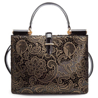 Handbags uk | Women's Metallic Handbag | Black/Gold UK