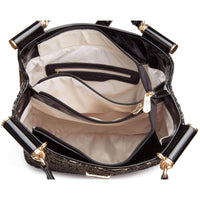 Handbags uk | Women's Metallic Handbag | Black/Gold UK