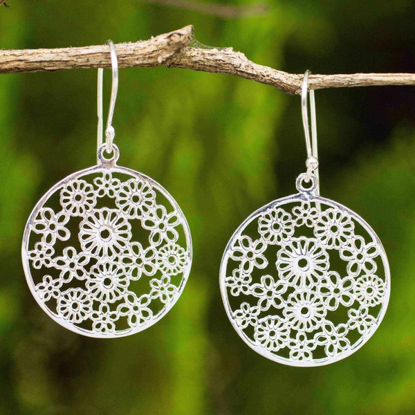 Handmade Sterling Silver 'Daisy Garden' Earrings (Thailand) UK