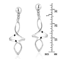 Handmade Swirling Infinity Twist .925 Silver Post Drop Earrings (Thailand) UK