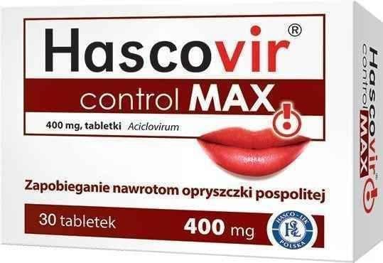 Hascovir control Max 0.4g x 30 tablets UK