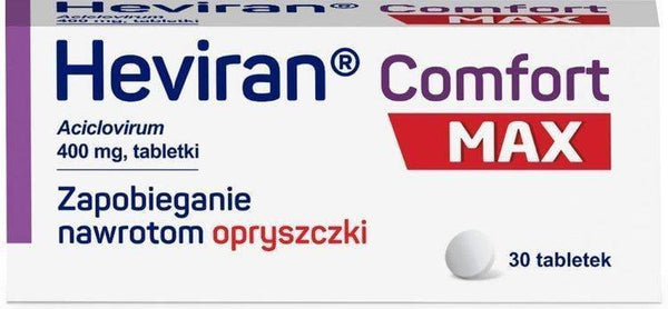 Heviran Comfort Max 0.4g acyclovir x 30 tablets, herpes virus UK