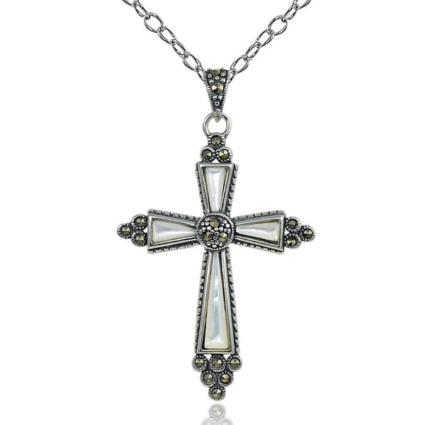 Marcasite Cross Necklace UK