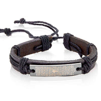 Men's Leather Lord's Prayer Adjustable Bracelet UK