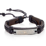 Men's Leather Lord's Prayer Adjustable Bracelet UK