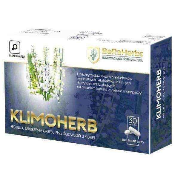 Menopause symptoms, Klimoherb x 30 capsules UK