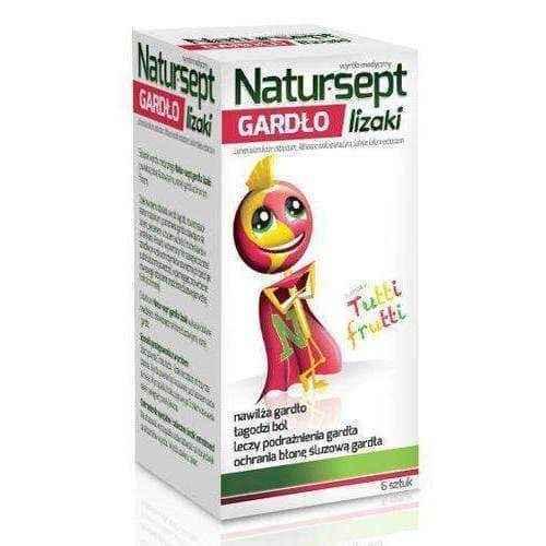 Natur-Sept Throat lollipops flavored with tutti-frutti x 6 pieces 3 years+ sore throat remedies UK