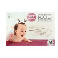 NOSKO BABY SET NOSE ASPIRATOR with two nozzles and cleaning brush UK