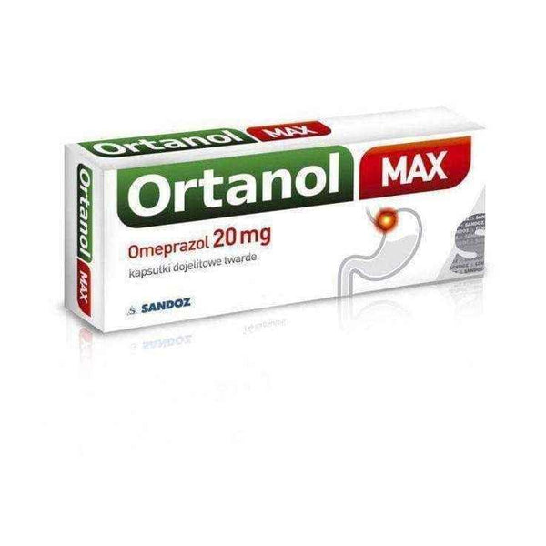 ORTANOL MAX 20mg x 14 capsules, esophagus problems UK