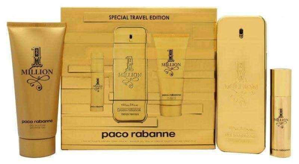 Paco Rabanne 1 Million Special Travel Edition Gift Set 100ml EDT + 10ml EDT Travel Spray + 100ml Shower Gel UK