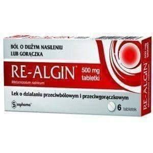 RE-ALGIN 500mg x 6 tablets analgesic, antipyretic, anti-inflammatory UK