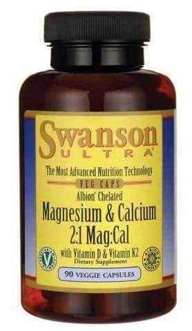 SWANSON Albion Chelate Magnesium and Calcium + D3 K2 x 90 capsules UK