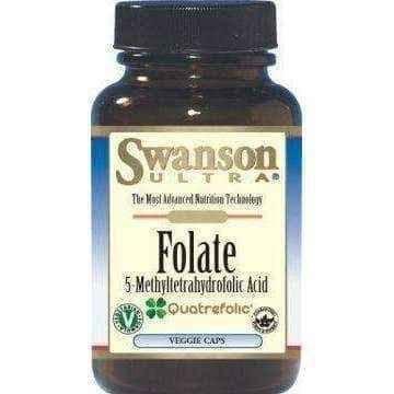 SWANSON Folate - Quatrefolic 400mcg x 30 capsules UK